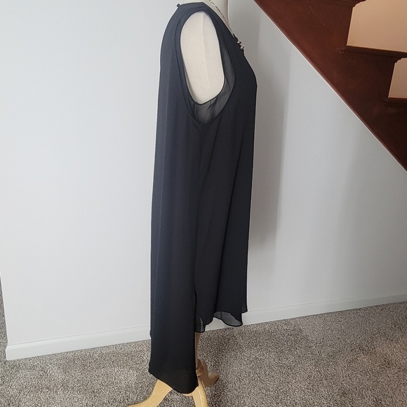 BCBGMAXAZRIA Asymmetric Lainey Dress Solid Black High Low Small Sleeveless M - Picture 6 of 7